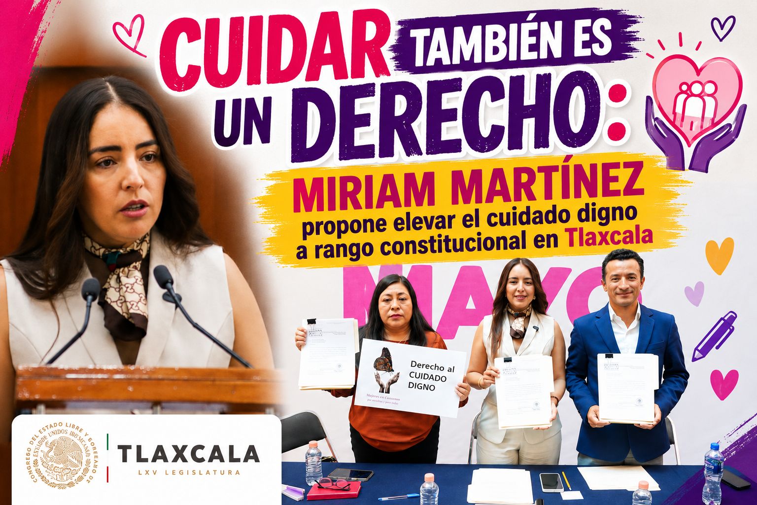 Cuidar también es un derecho: Miriam Martínez propone elevar el cuidado digno a rango constitucional en Tlaxcala
